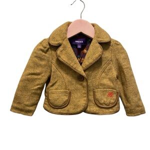 Mexx Baby Girls Soft Wool Blend Camel Riding Blazer 12-18 months VGUC